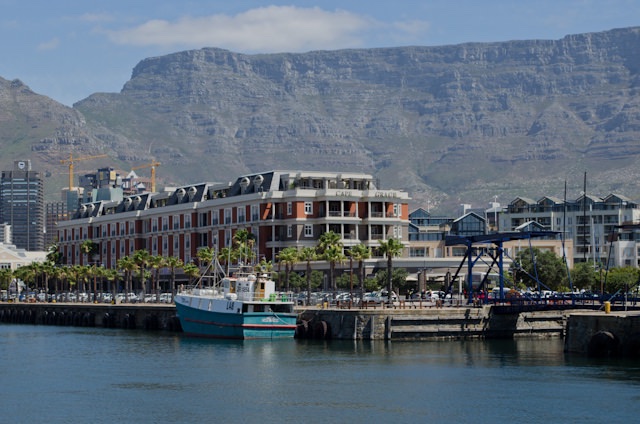 The Cape Grace Hotel is located along Cape Town's historic V&A Waterfront - and an easy 10-minute walk from the Silver Wind. Photo © 2013 Aaron Saunders