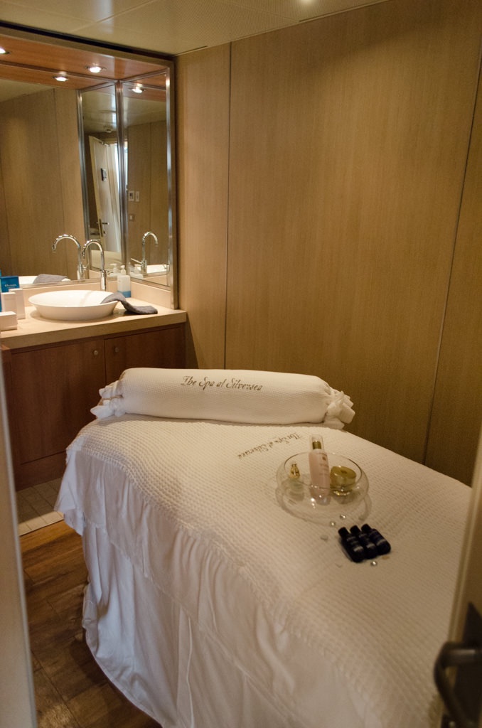 ...at the Spa at Silversea on Deck 9 forward. Photo © 2015 Aaron Saunders