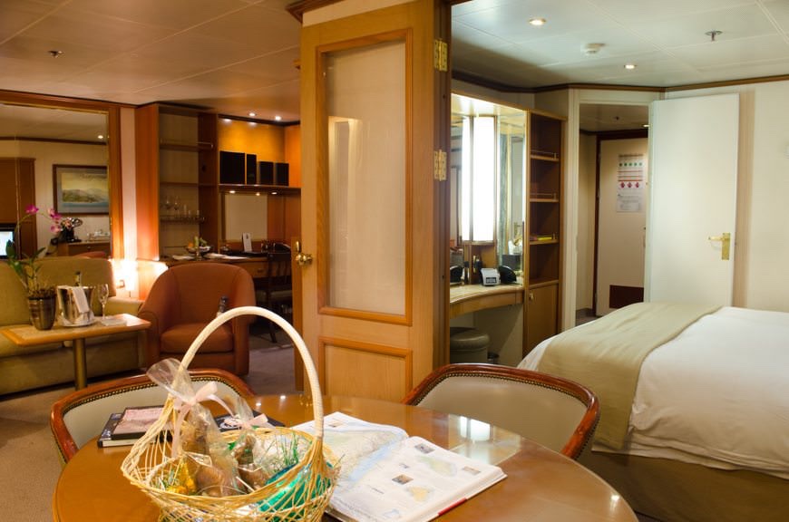 The Silver Suite, as seen from the dining area. Note the Easter Basket in the foreground. Photo © 2015 Aaron Saunders