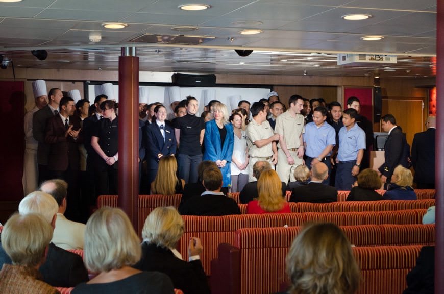 It gave guests a great chance to thank the crew of the Silver Explorer, all of whom have done so much for us. Photo © 2015 Aaron Saunders