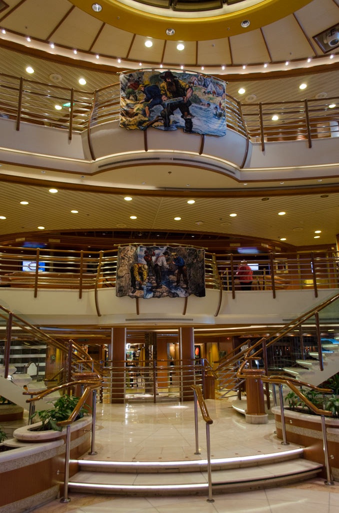 This was how the atrium aboard Star Princess looked in the middle of the afternoon: quiet. Everyone was up on deck admiring the view! Photo © 2015 Aaron Saunders