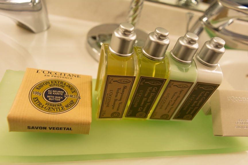 ..and French-milled L'Occitane toiletries, which grace each suite category aboard Star Breeze. Photo © 2016 Aaron Saunders