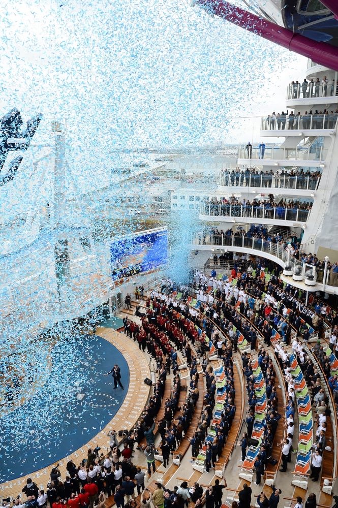 Harmony of the Seas was christened on May 12, 2016 in Southampton, England. Photo courtesy of Royal Caribbean.